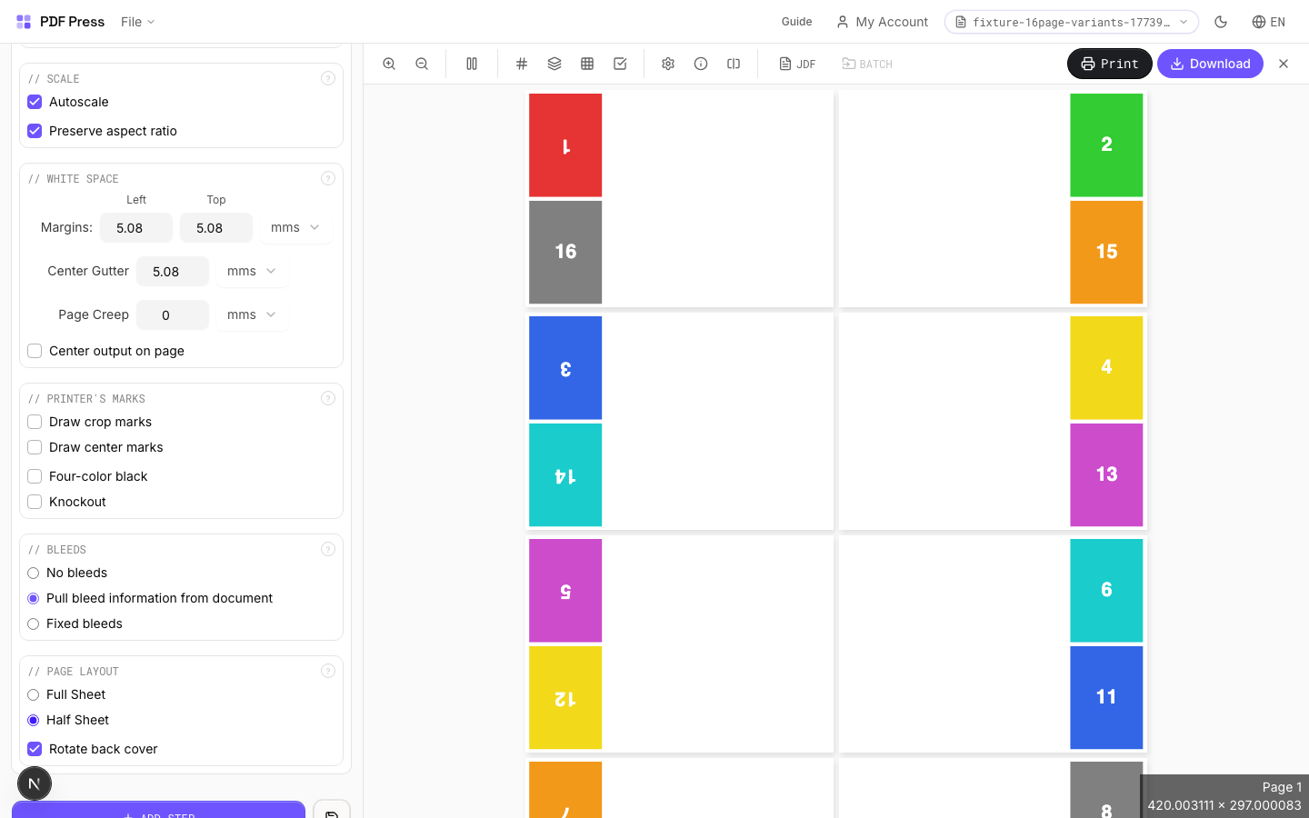 Calendar — Half Sheet Layout
