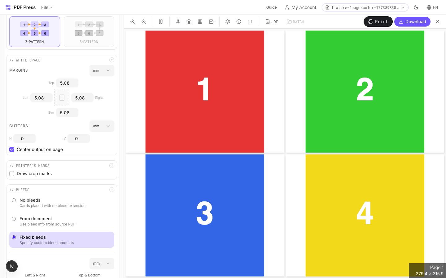 Cards — With Fixed Bleeds