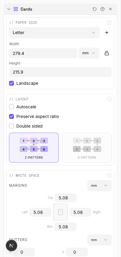 Landscape Orientation — settings