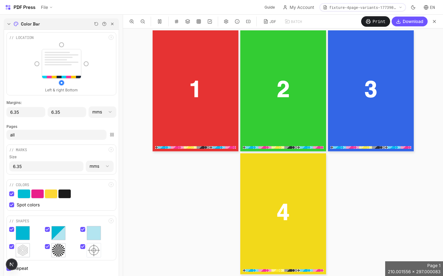 Color Bar — Color Bar at Bottom Edge