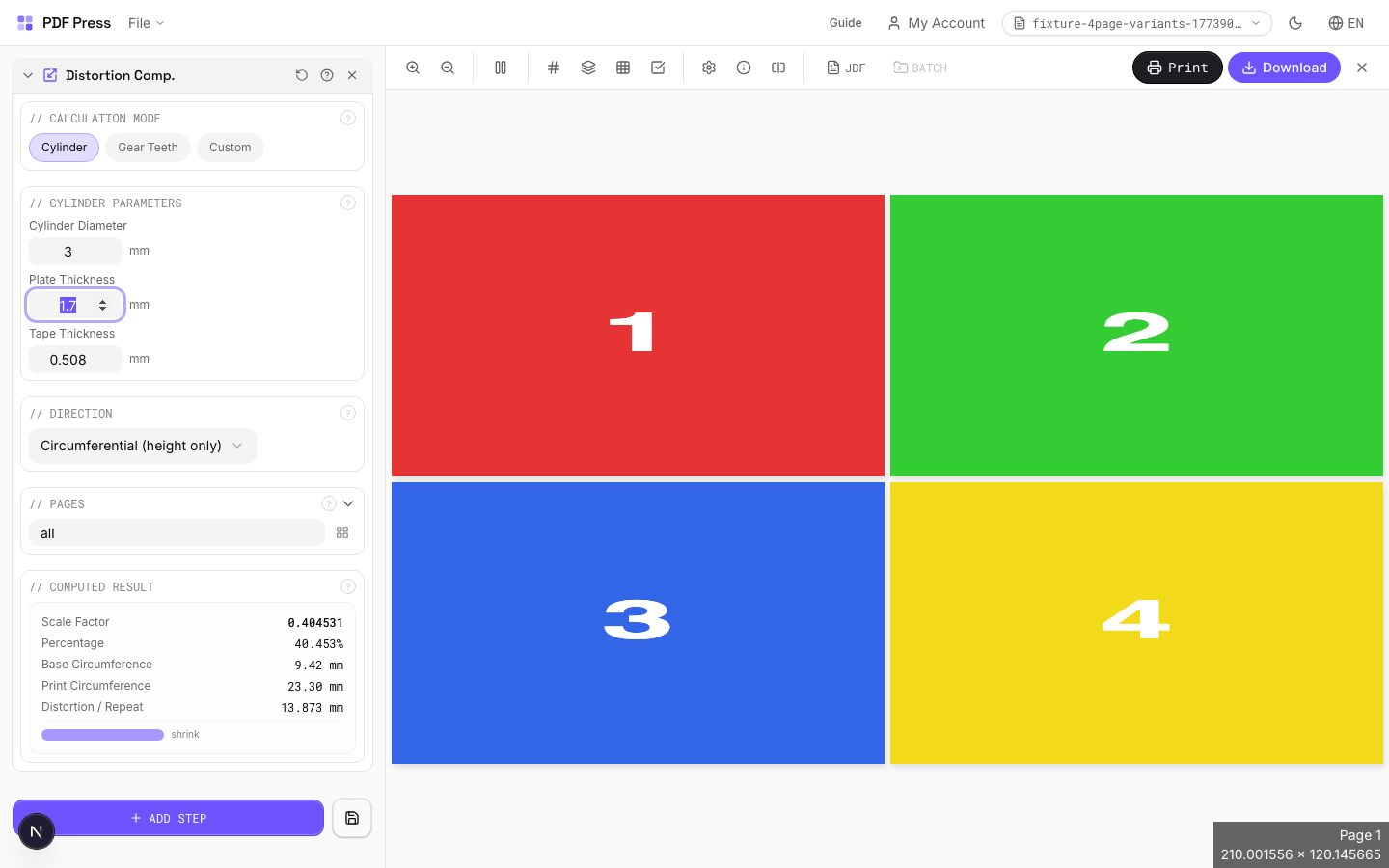 Distortion Comp. — 3% Horizontal Distortion