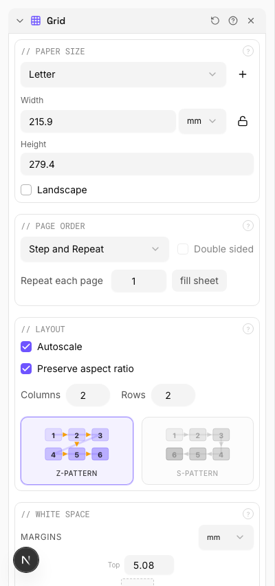 3×3 Grid Layout — settings