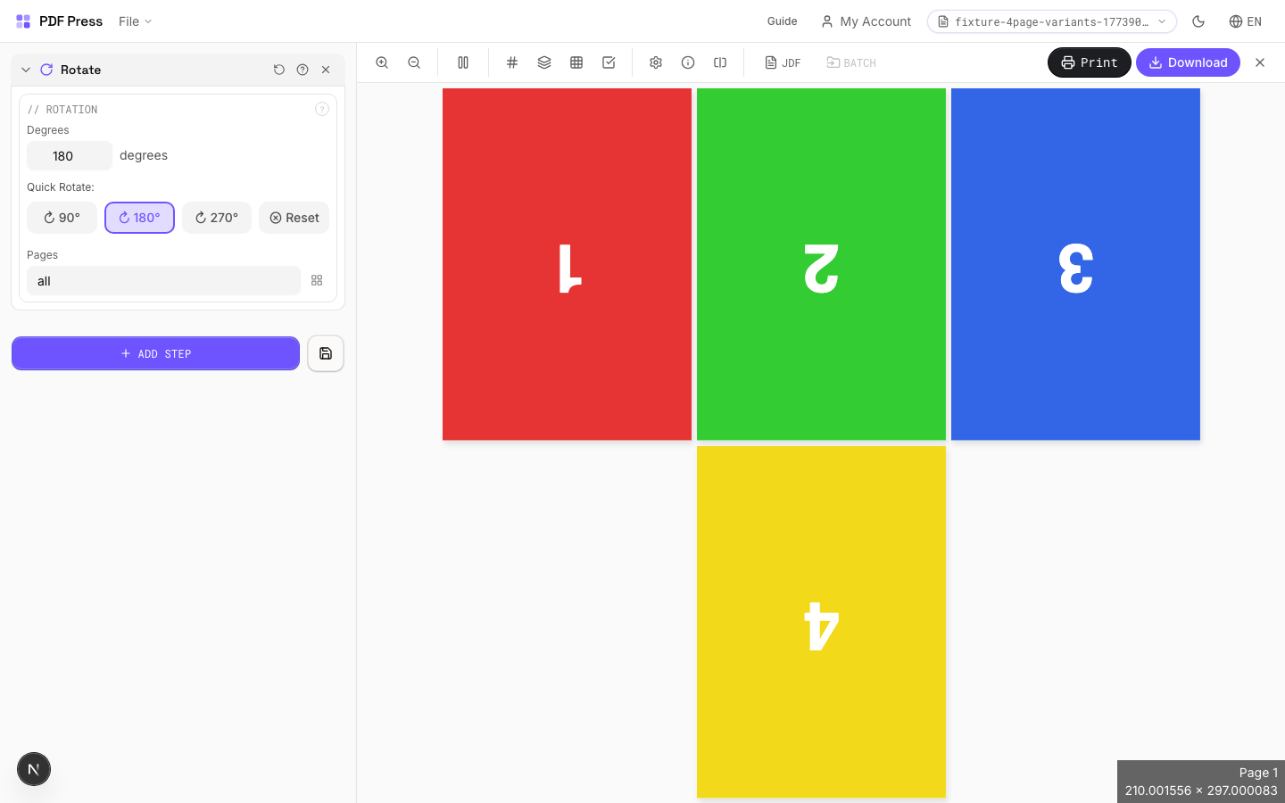 Rotate — Rotated 180° (Upside Down)